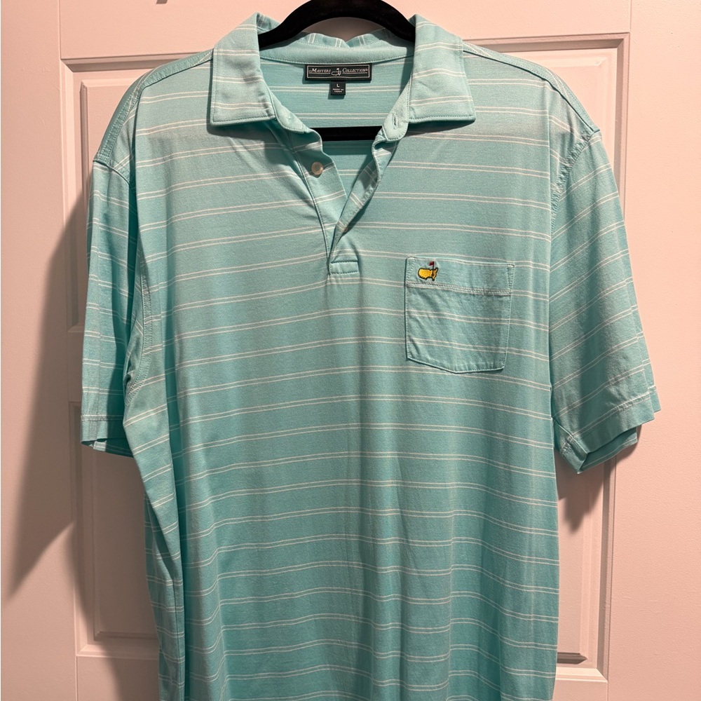 Masters Collection Aqua Striped Polo Shirt
